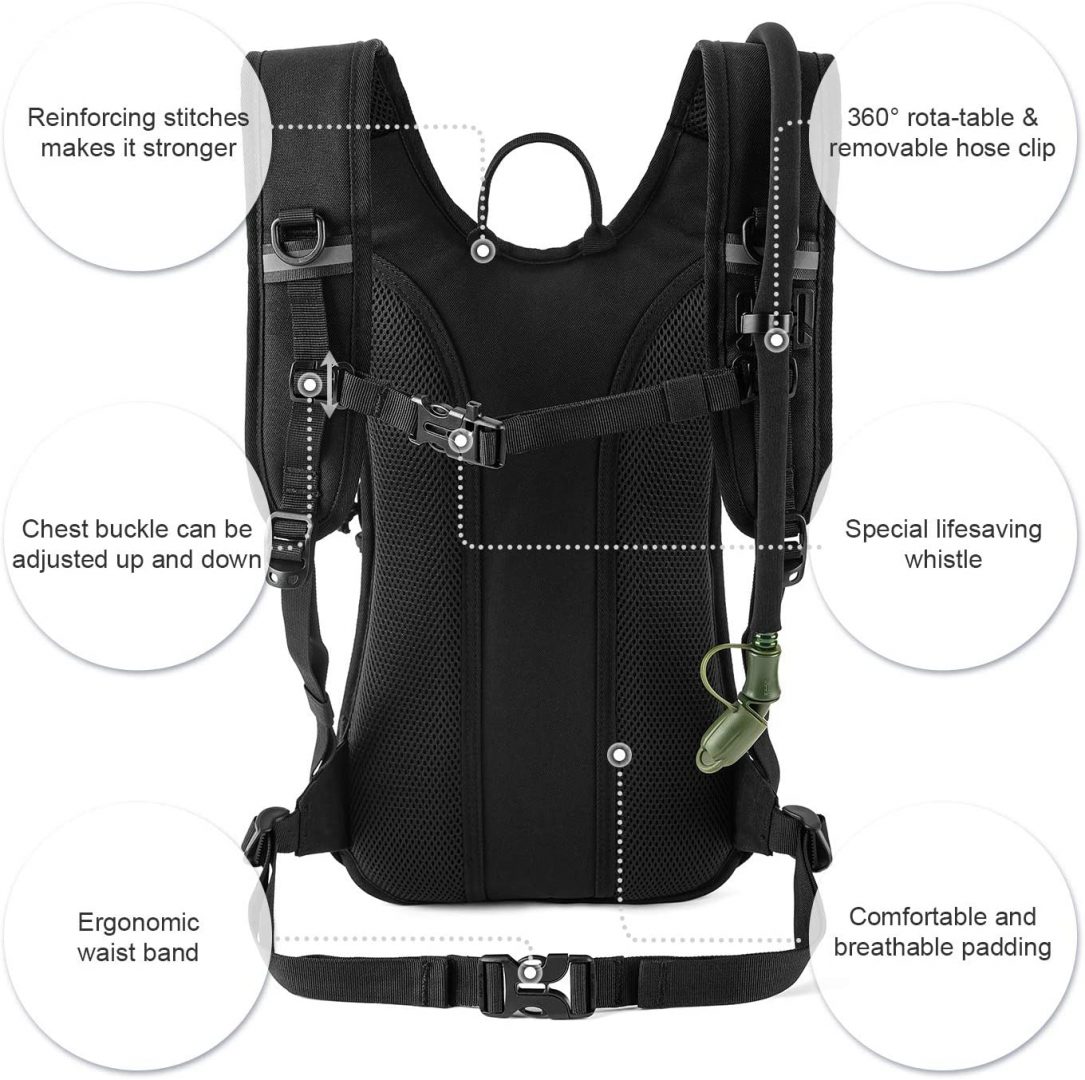 MIRACOL Tactical Molle Hydration Backpack Pack with 2L Water Bladder ...